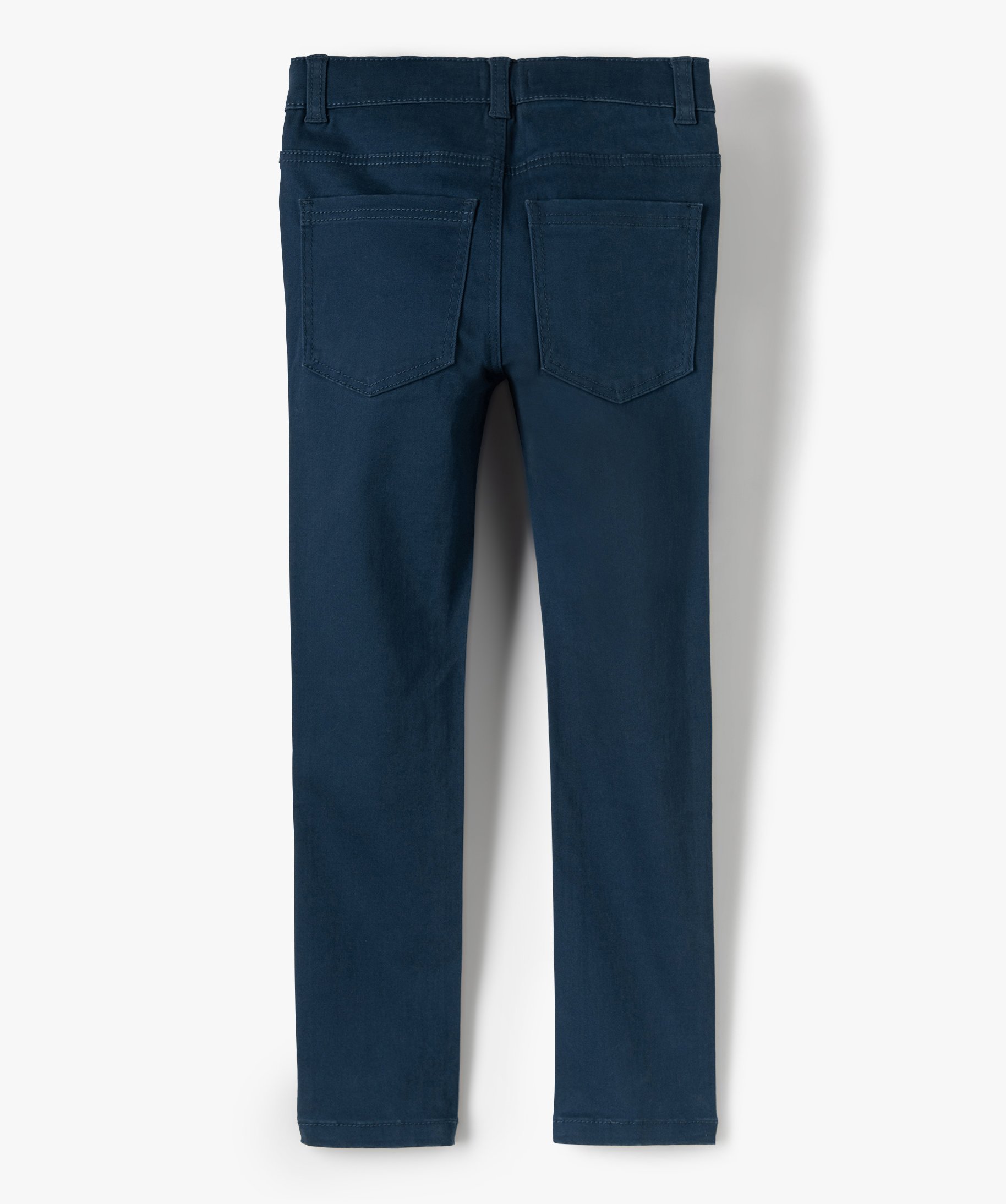 Pantalon Gar On Coupe Skinny En Toile Extensible Bleu Gemo