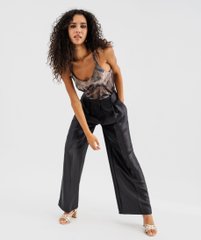 Pantalon de soirée coupe large en matière satinée femme vue1 - GEMO(FEMME PAP) - GEMO