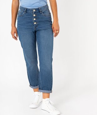 Pantacourt slim en jean délavé à taille haute femme - LuluCastagnette vue1 - LULUCASTAGNETTE - GEMO