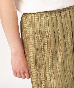 Pantalon large en maille gaufrée scintillante femme vue2 - GEMO(FEMME PAP) - GEMO