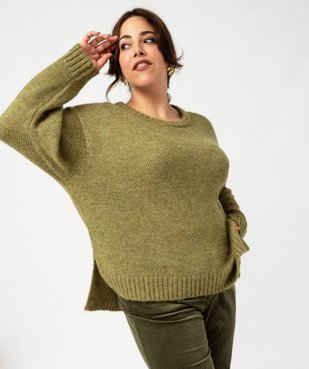 Pull chaud et doux à fentes latérales femme grande taille vue1 - GEMO (G TAILLE) - GEMO