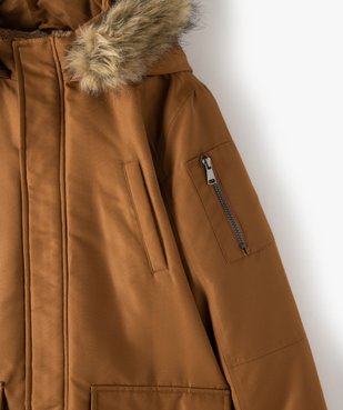 Blouson garçon matelassé avec doublure sherpa et capuche fantaisie vue2 - GEMO 4G GARCON - GEMO