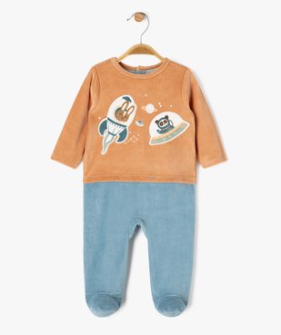 Pyjama en velours effet 2 en 1 motif espace bébé garçon vue1 - GEMO 4G BEBE - GEMO