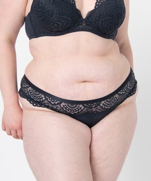 Culotte femme grande taille en dentelle et microfibre  vue1 - GEMO(HOMWR FEM) - GEMO