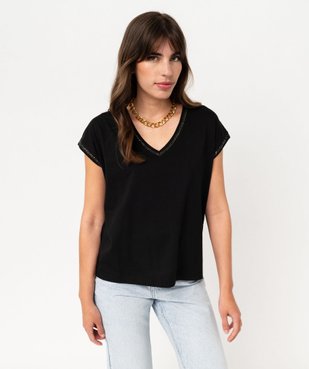 Tee-shirt à manches courtes avec finitions scintillantes femme vue5 - GEMO 4G FEMME - GEMO