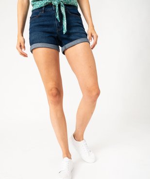 Short en jean avec revers cousus femme vue3 - GEMO 4G FEMME - GEMO