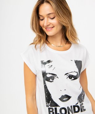 Tee-shirt à manches courtes avec motif scintillant femme - Blondie vue2 - BLONDIE - GEMO