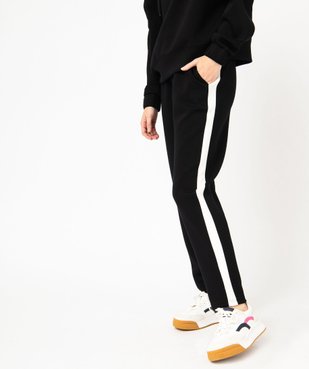 Pantalon de jogging femme avec bandes contrastantes sur les côtés vue1 - GEMO(FEMME PAP) - GEMO