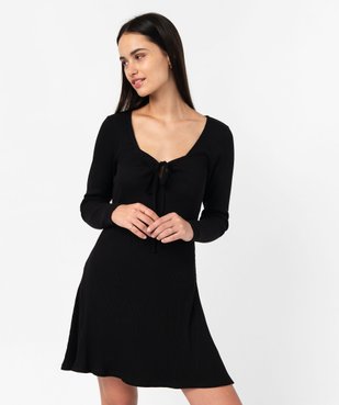 Robe à manches longues avec décolleté fantaisie femme vue1 - GEMO(FEMME PAP) - GEMO