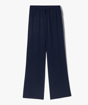 Pantalon large en viscose fluide avec taille élastique fille vue2 - GEMO (JUNIOR) - GEMO