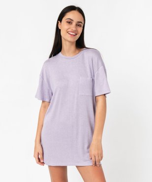 Chemise de nuit à manches courtes en maille douce femme vue1 - GEMO(HOMWR FEM) - GEMO