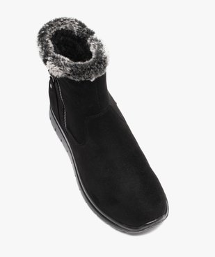 Boots fourrées femme confort unies avec col peluche et à zip vue5 - G'FLEX - GEMO