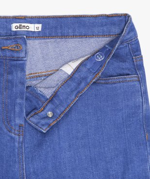 Jean skinny fille avec taille haute et bas à franges vue3 - GEMO (JUNIOR) - GEMO