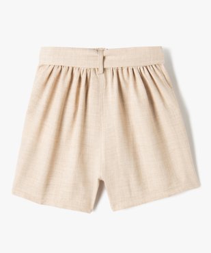 Short ample avec ceinture à boucle fille vue3 - GEMO (ENFANT) - GEMO