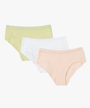 Shorties unis avec ceinture satinée fille (lot de 3) vue1 - GEMO 4G FILLE - GEMO