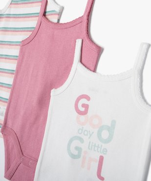 Body bébé à bretelles imprimé (lot de 3) vue2 - GEMO 4G BEBE - GEMO