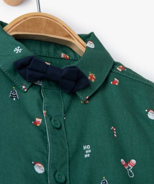 Chemise bébé garçon à motifs de Noël avec noeud papillon amovible vue3 - GEMO(BEBE DEBT) - GEMO