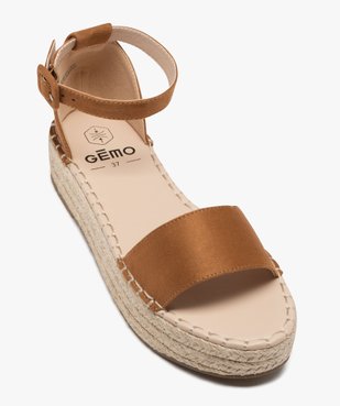 Sandales femme compensées en corde avec talon fermé  vue5 - GEMO (CASUAL) - GEMO