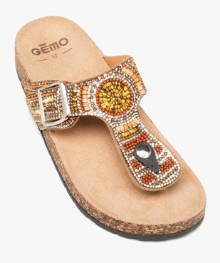 Mules femme plates perles fantaisie à entre-doigts  vue5 - GEMO (CASUAL) - GEMO