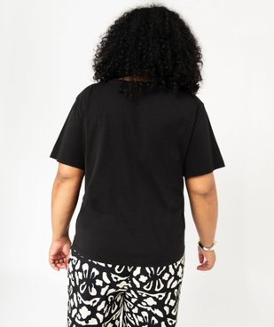 Tee-shirt à manches courtes avec motif brodé femme grande taille vue3 - GEMO (G TAILLE) - GEMO