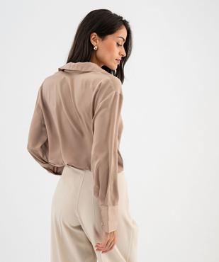 Chemise en matière satinée femme vue3 - GEMO(FEMME PAP) - GEMO