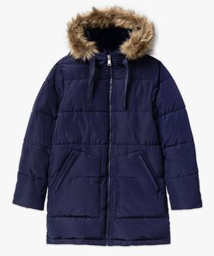 Manteau matelassé à capuche en fourrure imitation femme vue4 - GEMO 4G FEMME - GEMO