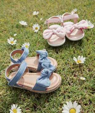 Sandales bébé fille en denim avec nœud décoratif vue6 - GEMO(BEBE DEBT) - GEMO