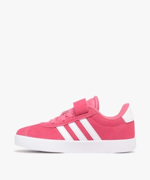 Baskets fille dessus en cuir suédé avec scratch et bandes latérales VL Court - Adidas vue3 - ADIDAS - GEMO