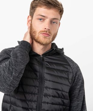 Sweat homme à capuche bi-matières vue2 - GEMO (HOMME) - GEMO