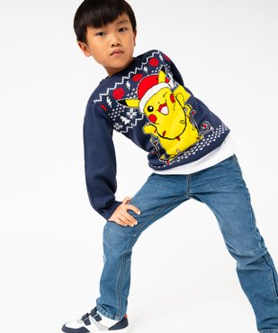 Pull de Noël avec motif Pikachu garçon - Pokemon vue1 - POKEMON - GEMO