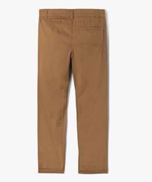 Pantalon garçon chino uni à revers vue3 - GEMO 4G GARCON - GEMO