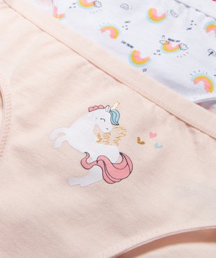 Culotte coton stretch imprimée licorne fille (lot de 3) vue2 - GEMO 4G FILLE - GEMO