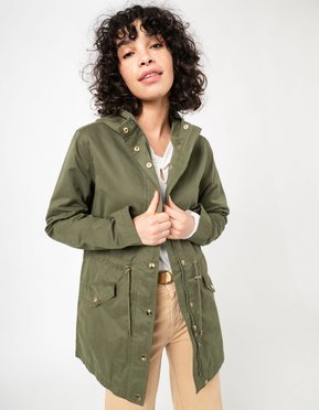 Trench à capuche avec boutons métalliques femme vue1 - GEMO(FEMME PAP) - GEMO