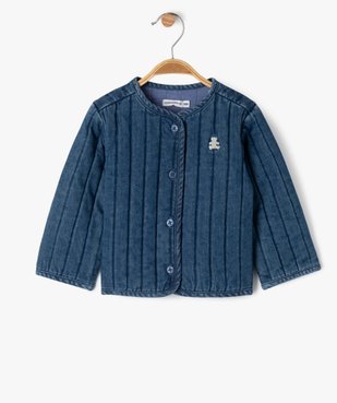 Veste matelassée en denim bébé fille - LuluCastagnette vue1 - LULUCASTAGNETTE - GEMO