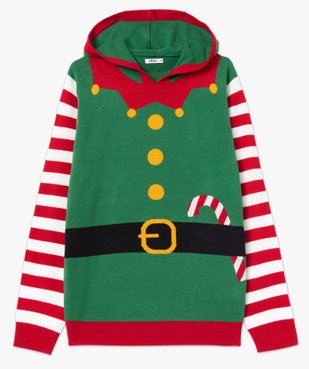 Pull de Noël homme à capuche vue4 - GEMO (HOMME) - GEMO