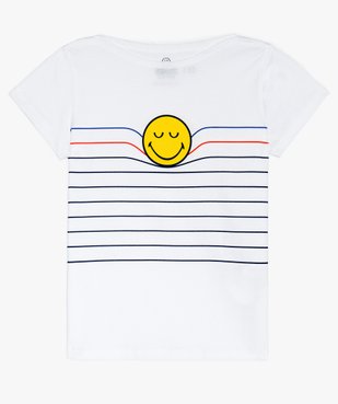 Tee-shirt fille col bateau et motif coloré - SmileyWorld  vue1 - SMILEY DTR - GEMO