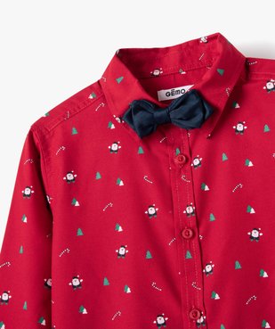 Chemise imprimée spéciale Noël garçon avec noeud papillon vue2 - GEMO (ENFANT) - GEMO