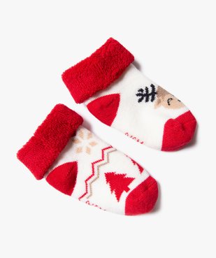 Chaussettes de Noël en maille bouclette douillette bébé (lot de 2) vue3 - GEMO 4G BEBE - GEMO