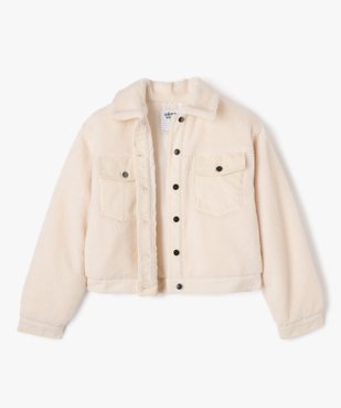 Blouson en sherpa et velours côtelé fille vue3 - GEMO 4G FILLE - GEMO