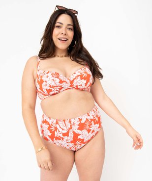 Bas de maillot de bain femme grande taille à taille haute vue5 - GEMO 4G FEMME - GEMO