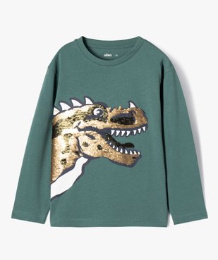 Tee-shirt à manches longues avec motif dinosaures et sequins réversibles garçon vue3 - GEMO (ENFANT) - GEMO