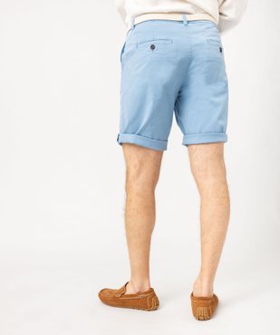 Bermuda chino en coton stretch coloris unique avec ceinture homme vue3 - GEMO (HOMME) - GEMO