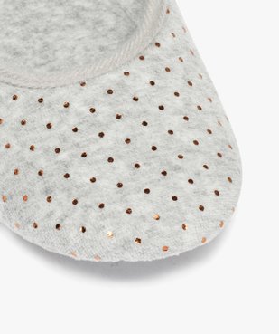 Chaussons femme ballerines en velours à pois métallisés vue6 - GEMO(HOMWR FEM) - GEMO