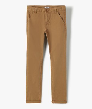 Pantalon garçon chino uni à revers vue2 - GEMO 4G GARCON - GEMO