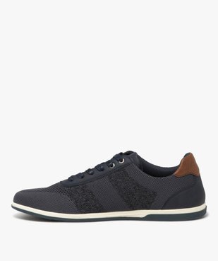 Baskets homme unies en mesh style casual à semelle contrastée vue3 - GEMO (CASUAL) - GEMO