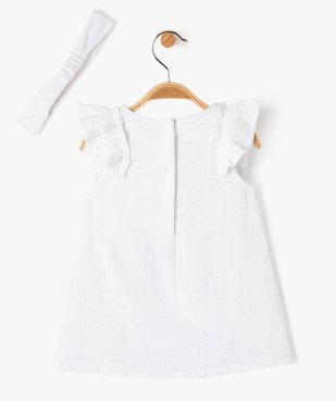 Ensemble bébé fille 2 pièces : robe + bandeau à cheveux en dentelle anglaise vue3 - GEMO(BB COUCHE) - GEMO