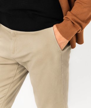 Pantalon chino en coton stretch coupe Slim homme vue2 - GEMO 4G HOMME - GEMO