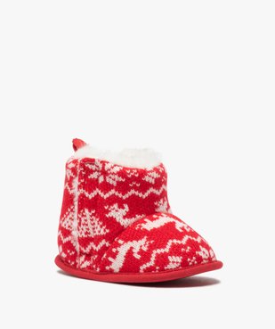 Chaussons de naissance bébé boots de Noël vue2 - GEMO 4G BEBE - GEMO