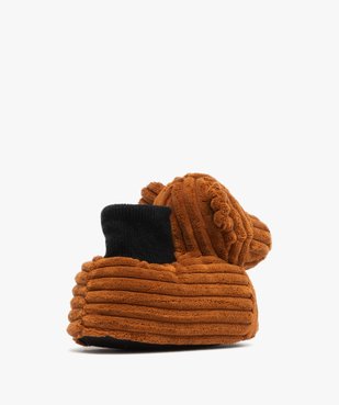 Chaussons garçon en volume ours en velours côtelé avec col chaussette vue4 - GEMO (ENFANT) - GEMO