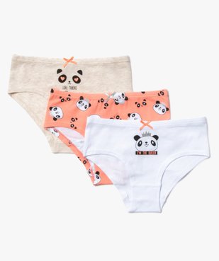 Shorties fille à motifs pandas (lot de 3) vue1 - GEMO 4G FILLE - GEMO